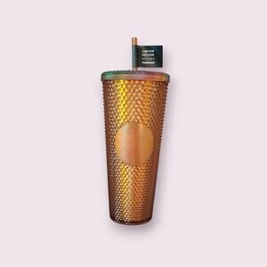 Starbucks 50th Gold Honeycomb Studded 24oz Cup NWT